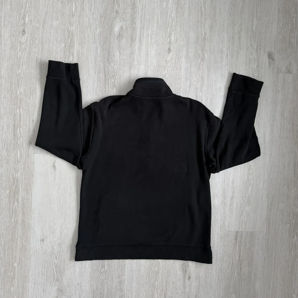 Armani Exchange AX men's Quarter Zip Sweatshirt Black Size M Large Logo Patch - Picture 2 of 9